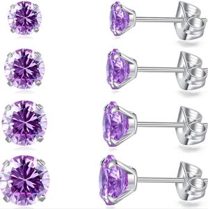 4 Pairs Stud Earrings Set